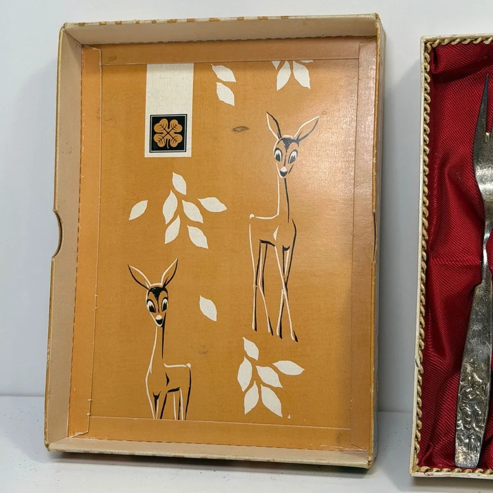 Kinderbesteck Flatware Set Silver Mid-Century Vintage Nursery Decor Collectible